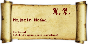 Mojszin Noémi névjegykártya